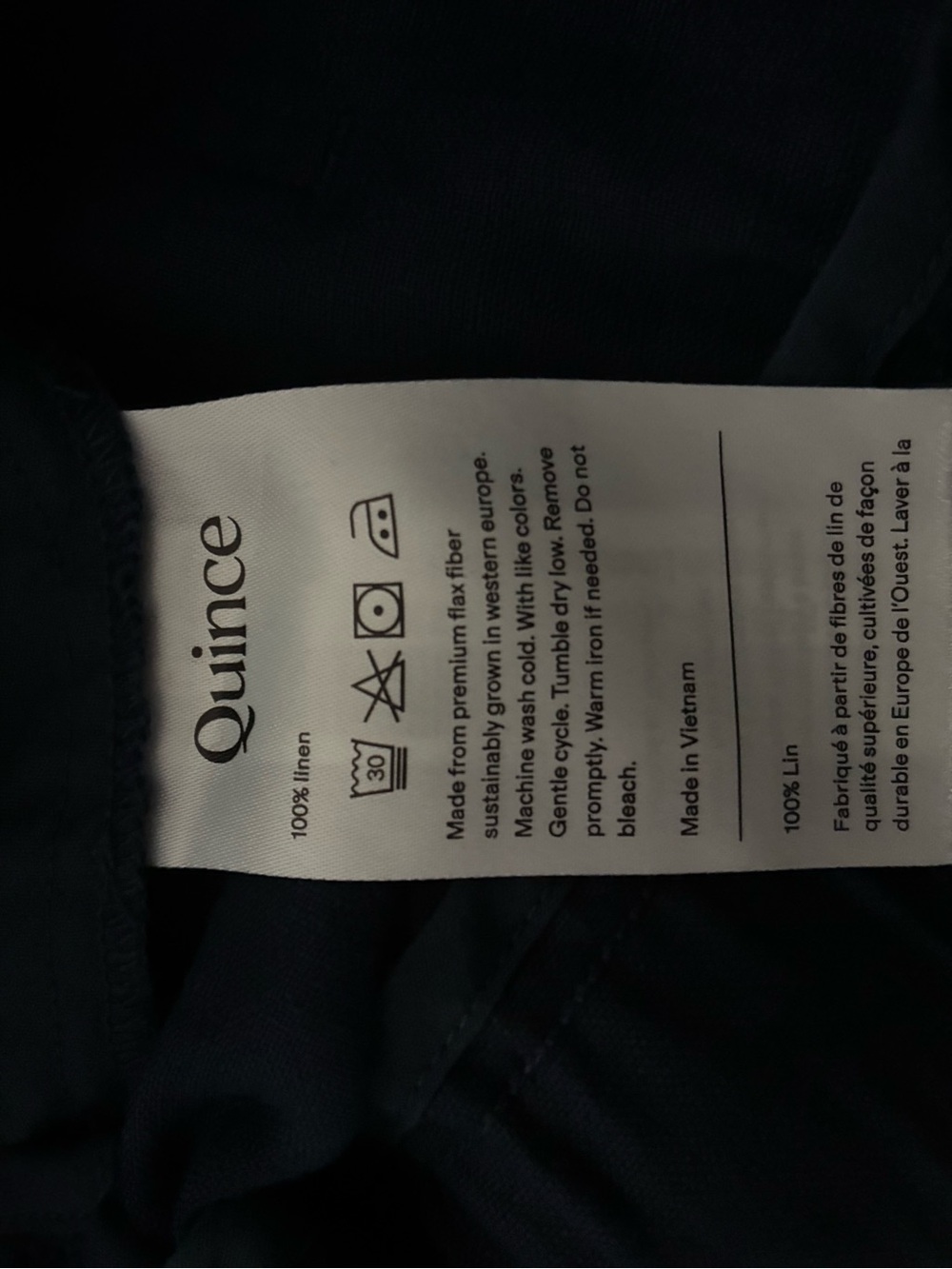 Navy Elastic Waist Casual Pants by Quince - Picture 4 of 6